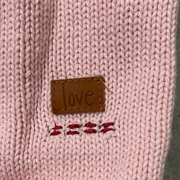 Peace, Love World Pink Heart Pattern Sweater, Size XL - Picture 3 of 3